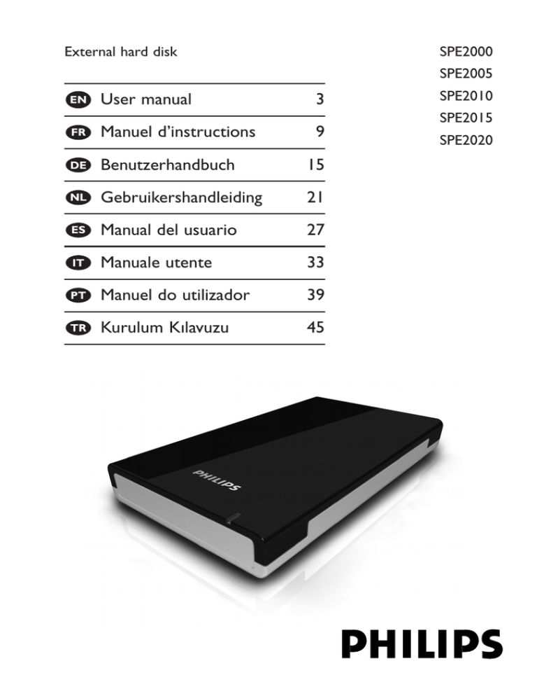 Philips SPE2020CC/10, SPE2020CC, SPE2015CC/10, SPE2010CC/10, SPE2005CC/10 User manual Philips SPE2020CC/10, SPE2020CC, SPE2015CC/10, SPE2010CC/10, SPE2005CC/10 User manual