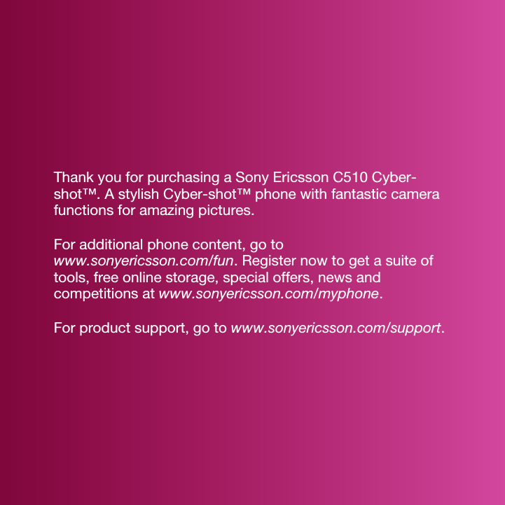 Sony C510 User manual Sony C510 User manual