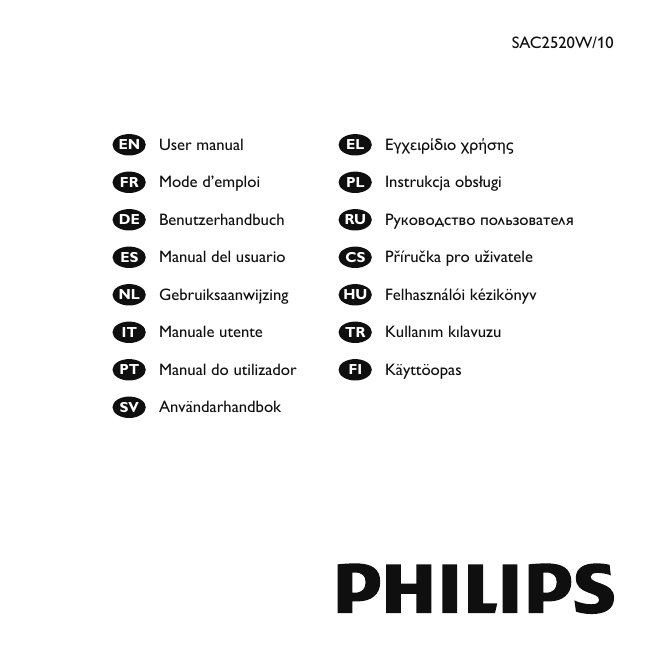 Philips SAC2520W/10 User manual Philips SAC2520W/10 User manual
