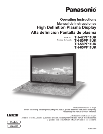 Panasonic TH-65PF11UK, TH-65PF11EKOL Operating instructions Panasonic TH-65PF11UK, TH-65PF11EKOL Operating instructions
