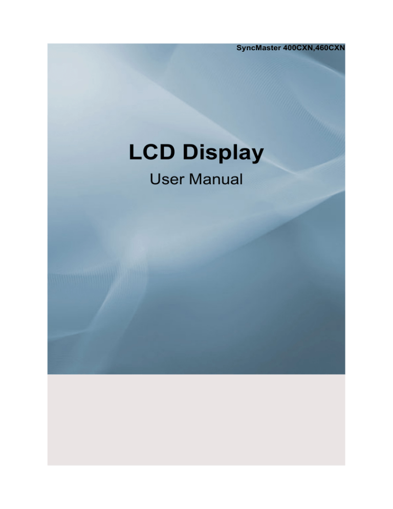 Samsung 400CXN, 460CXN User manual Samsung 400CXN, 460CXN User manual