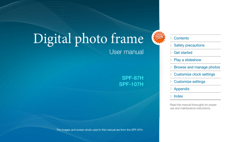 Samsung SPF-87H, SPF-107H User manual Samsung SPF-87H, SPF-107H User manual