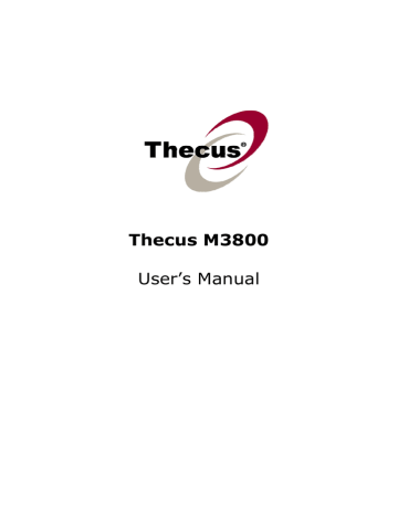 Thecus 6TB M3800 HDMI 1080P User`s manual | Manualzz