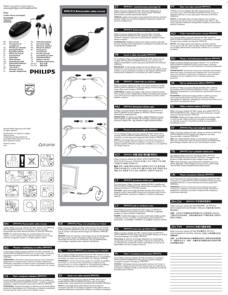 Philips SCO3200/10, SCO3200/97, SCO3200 User manual Philips SCO3200/10, SCO3200/97, SCO3200 User manual
