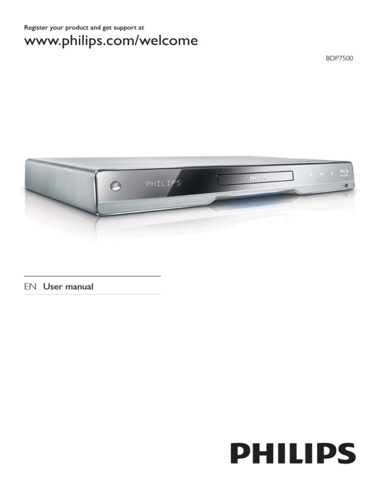 Philips BDP7500SL/05, BDP7500SL/12, BDP7500BL/05, BDP7500BL/12, BDP7500SL User manual Philips BDP7500SL/05, BDP7500SL/12, BDP7500BL/05, BDP7500BL/12, BDP7500SL User manual