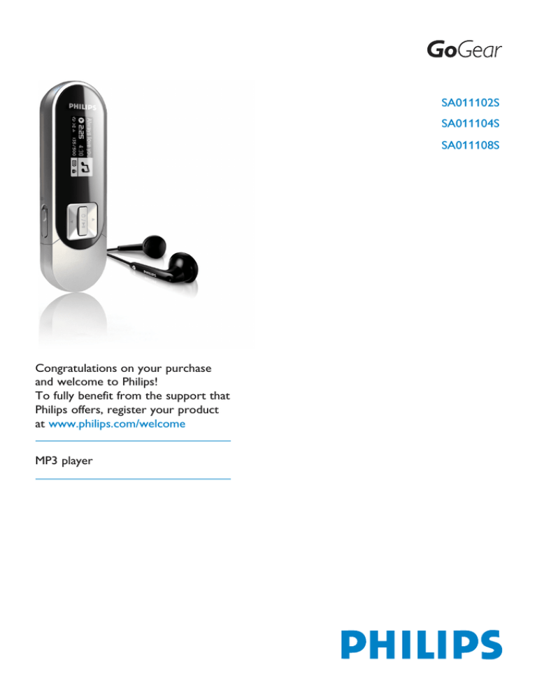 Philips SA011102S/02, SA011108S/02, SA011104S/02, SA011104S User manual Philips SA011102S/02, SA011108S/02, SA011104S/02, SA011104S User manual