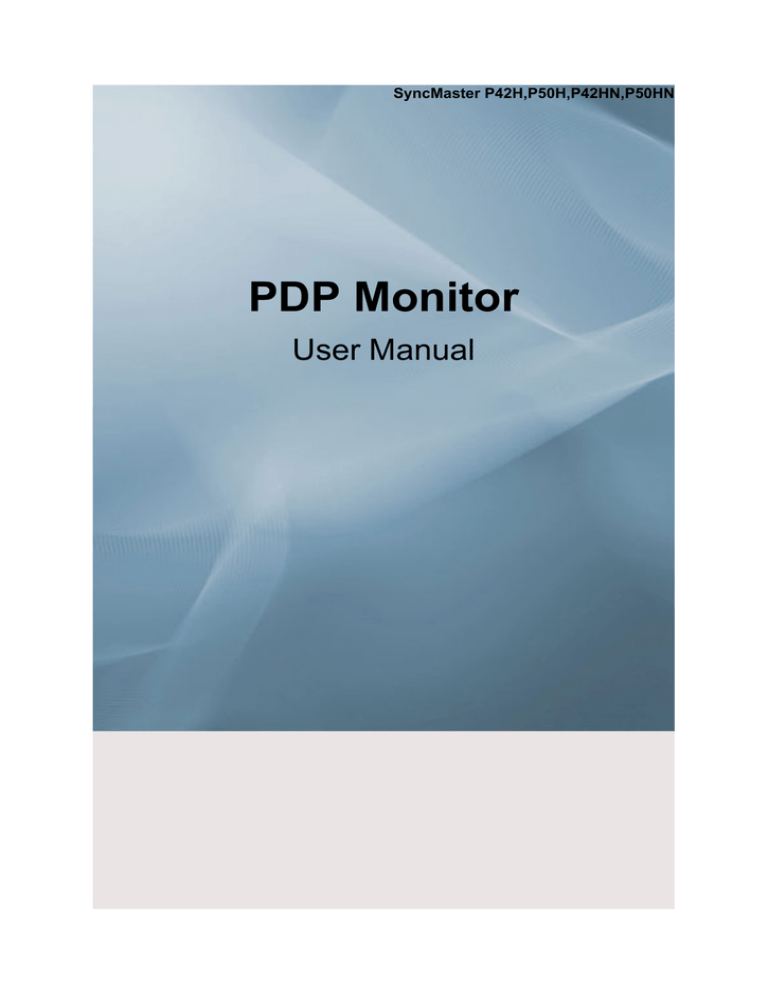 Samsung P50Hn, P50HN User manual Samsung P50Hn, P50HN User manual