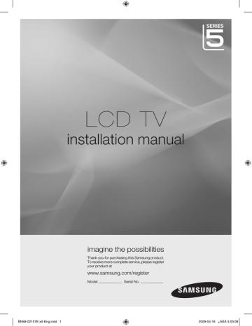 Samsung LE40B550M2H, LE37B550M2H, LE46B550M2H User manual Samsung LE40B550M2H, LE37B550M2H, LE46B550M2H User manual
