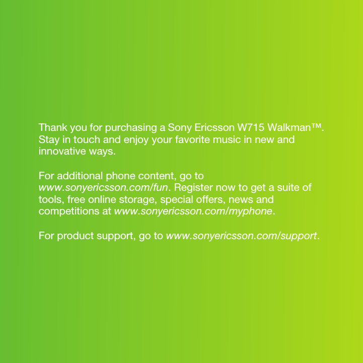 Sony W715, 09903504, 00300224 Datasheet Sony W715, 09903504, 00300224 Datasheet
