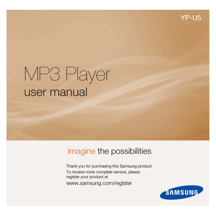 Samsung YP-U5JQ, 2GB Hello Kitty, YP-U5 User manual Samsung YP-U5JQ, 2GB Hello Kitty, YP-U5 User manual