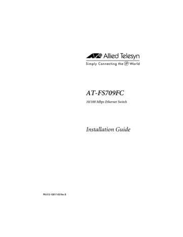 Allied Telesis AT-FS709FC Installation guide Allied Telesis AT-FS709FC Installation guide