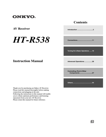 ONKYO HT-R380, HT-R538, HT-S5305 S, HT-S5305 (HT-R538), HT-S5305, HT-S3305 B, HT-S5305 B Owner's manual ONKYO HT-R380, HT-R538, HT-S5305 S, HT-S5305 (HT-R538), HT-S5305, HT-S3305 B, HT-S5305 B Owner's manual