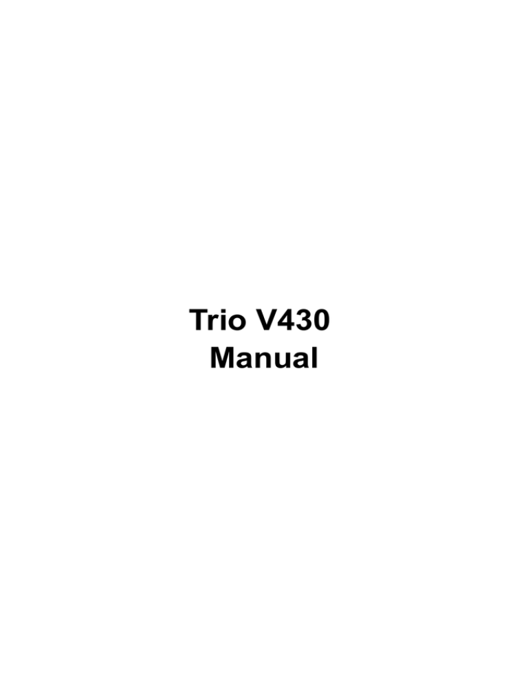 Mach Speed TRIO-V430 Product information Mach Speed TRIO-V430 Product information