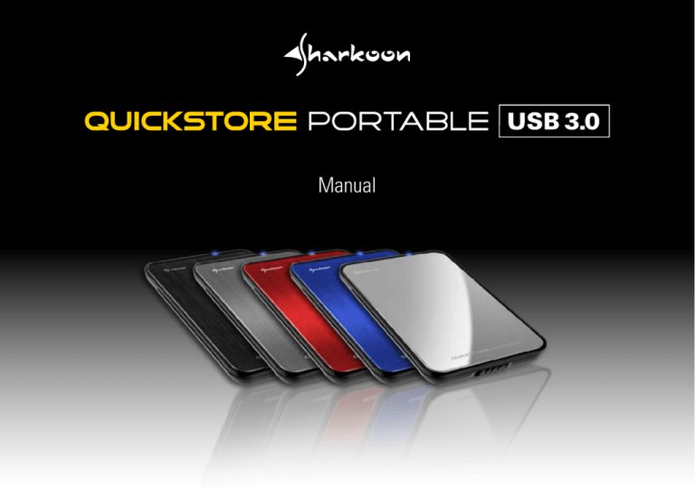 Sharkoon Quickstore Portable, QuickStore Portable USB3.0 Specification Sharkoon Quickstore Portable, QuickStore Portable USB3.0 Specification