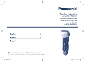 Panasonic ES8103, ES8103S Operating instructions Panasonic ES8103, ES8103S Operating instructions