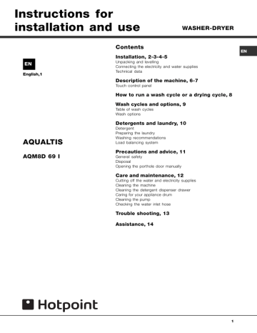 Whirlpool AQM8D 69 I (UK) /V User manual User guide | Manualzz Whirlpool AQM8D 69 I (UK) /V User manual User guide | Manualzz