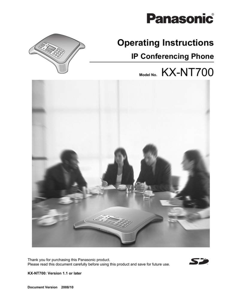 Panasonic KX-NT700 Operating instructions Panasonic KX-NT700 Operating instructions