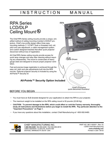 Chief RPA184, RPA4000, RPA302, RPA279, RPAO, RPA259, RPA221, RPA214, RPA640, RPA171 Datasheet Chief RPA184, RPA4000, RPA302, RPA279, RPAO, RPA259, RPA221, RPA214, RPA640, RPA171 Datasheet