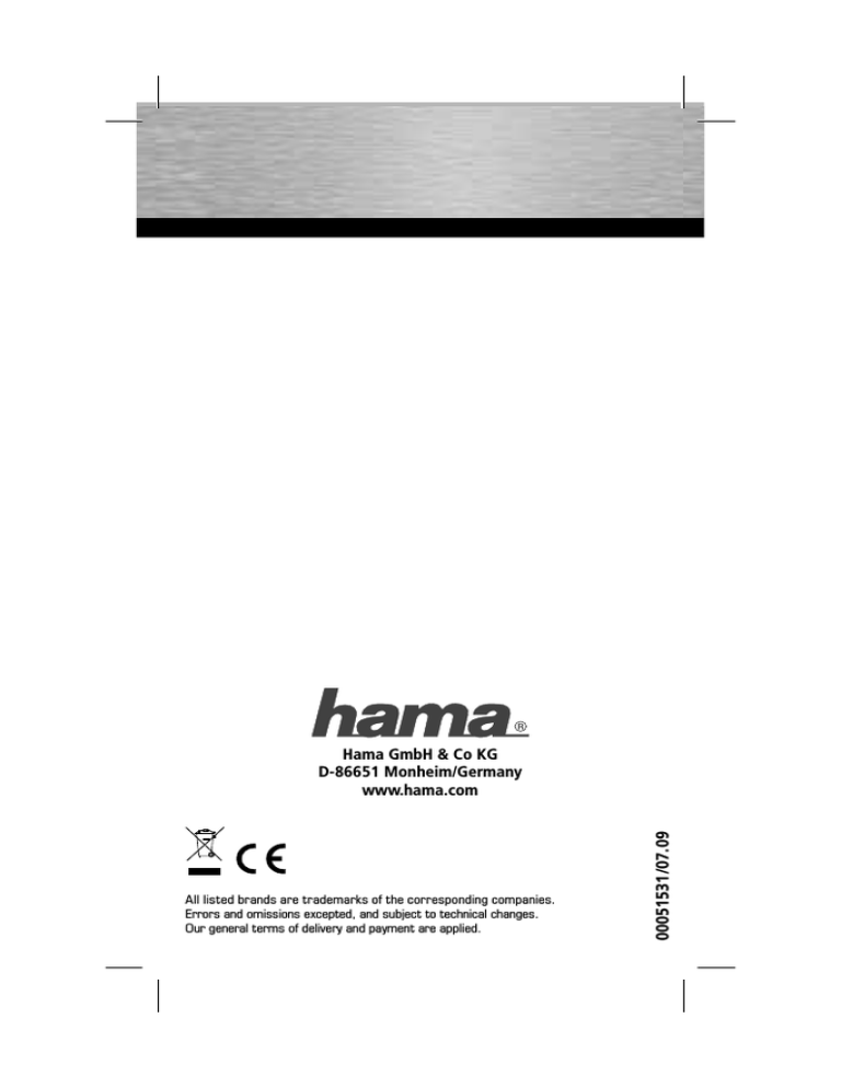 Hama WSB 210D User manual Hama WSB 210D User manual
