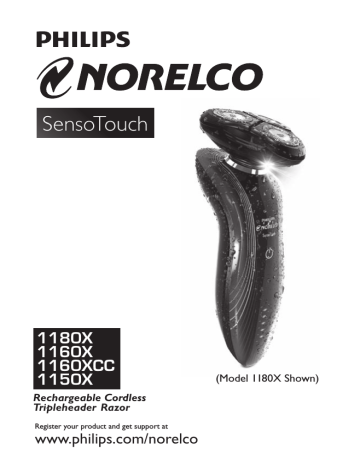 Norelco 1160X/42, 1180X/40, 1150X/40, 1180X/42, 1180X, 1160X/40 Manual Norelco 1160X/42, 1180X/40, 1150X/40, 1180X/42, 1180X, 1160X/40 Manual