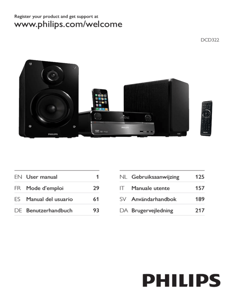 Philips DCD322 User manual Philips DCD322 User manual