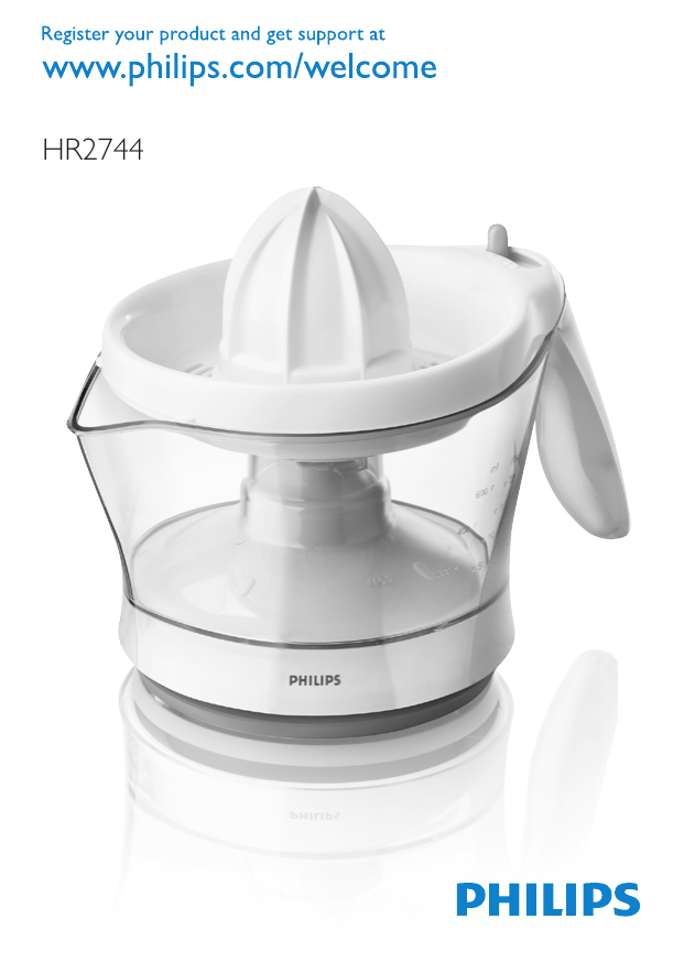 Philips HR2744/41, HR2744/40, HR2744/80, VIVA HR2744/40, HR2744/55, HR2744 CITRUSPERS User manual Philips HR2744/41, HR2744/40, HR2744/80, VIVA HR2744/40, HR2744/55, HR2744 CITRUSPERS User manual