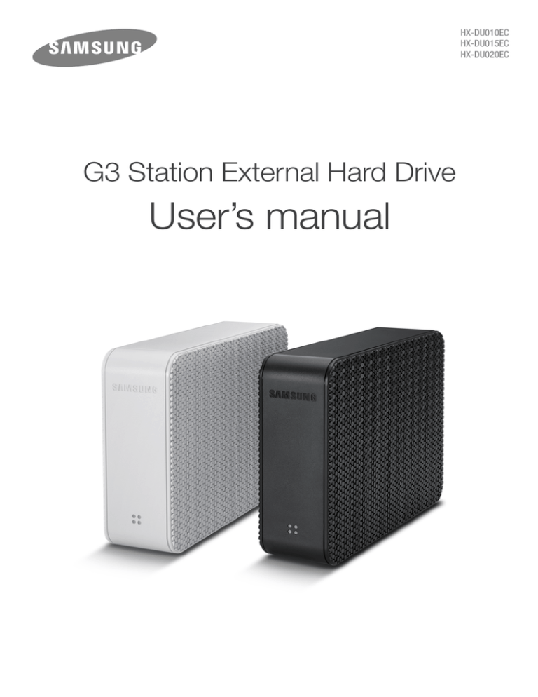 Samsung HX-DU015EC, G3 Station, HX-DU020EC, HX-DU010EC User's manual Samsung HX-DU015EC, G3 Station, HX-DU020EC, HX-DU010EC User's manual