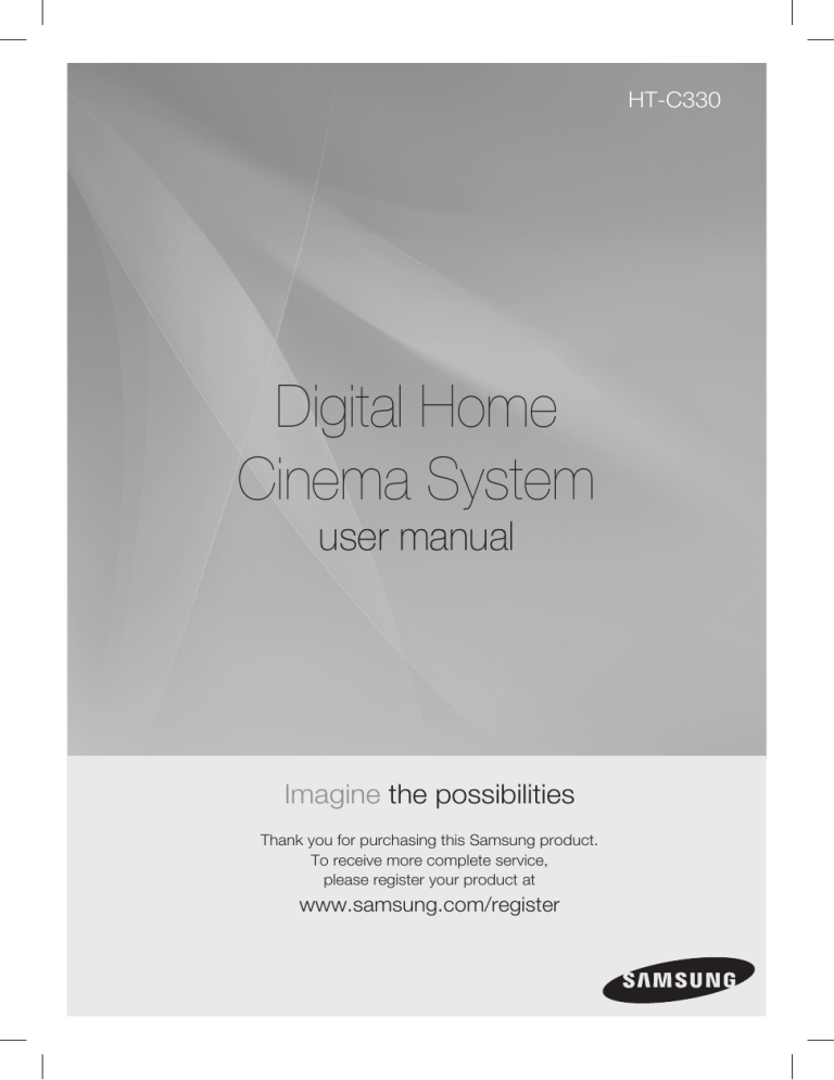 Samsung HT-C330 User manual Samsung HT-C330 User manual