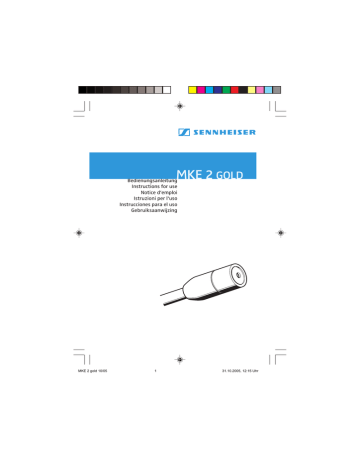 Sennheiser MKE 2-60 GOLD-C Instructions for use | Manualzz