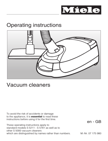 Miele S 5000, S 5781, S 5211, S 5211 - S 5781 Operating instructions Miele S 5000, S 5781, S 5211, S 5211 - S 5781 Operating instructions