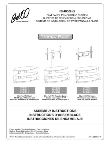 Bell'O FP-4858HG Specification Bell'O FP-4858HG Specification