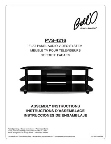 Bell'O PVS-4216 flat panel floorstand Manual | Manualzz