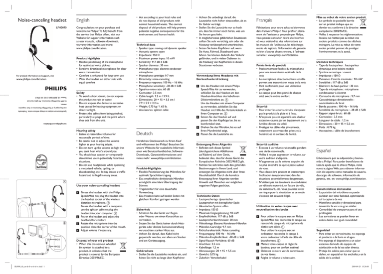 Philips LFH3090 Datasheet Philips LFH3090 Datasheet