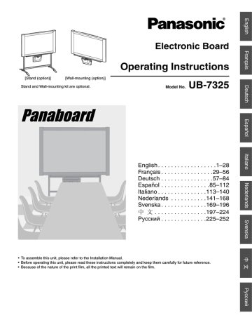 Panasonic 4 Screen Luxury Panaboard Operating instructions Panasonic 4 Screen Luxury Panaboard Operating instructions