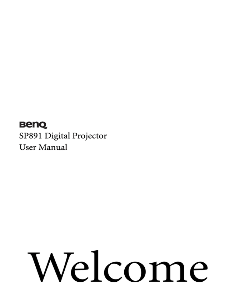 BenQ SP891 User manual BenQ SP891 User manual