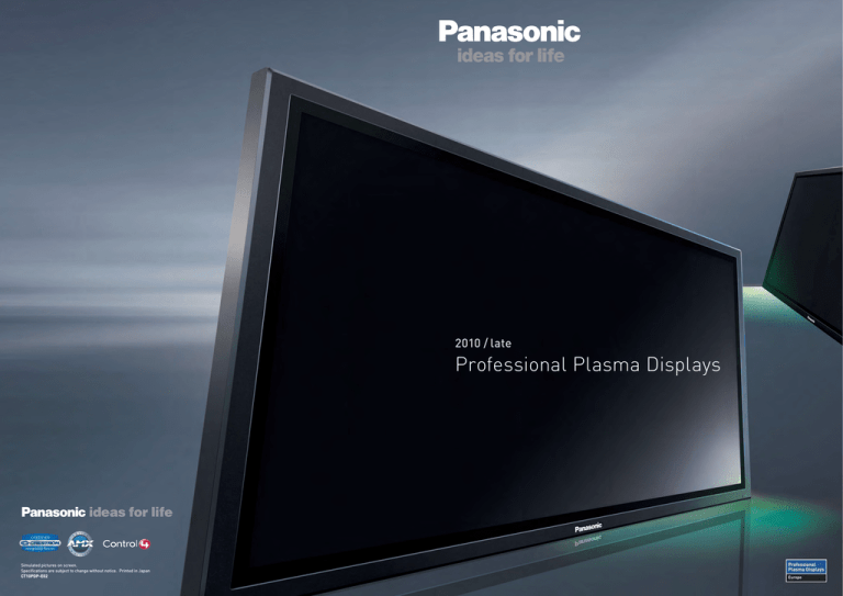 Panasonic TH-65PF20, TH-58PF20 Specification Panasonic TH-65PF20, TH-58PF20 Specification