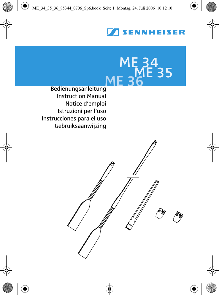 Sennheiser ME 36, ME 34, ME 35 User manual Sennheiser ME 36, ME 34, ME 35 User manual