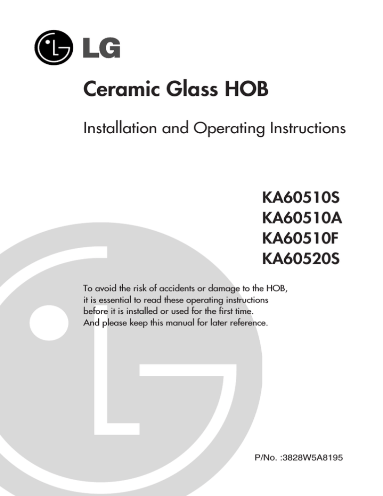 LG KA60510S, KA60510F Operating instructions LG KA60510S, KA60510F Operating instructions