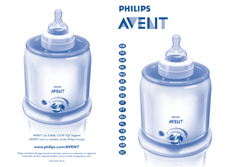 Avent SCF255/12, SCF255/57, SCF255/56, Electric Bottle and Baby Food Warmer, SCF255/22, SCF255/58, SCF255/32, SCF255/54 Operating instructions Avent SCF255/12, SCF255/57, SCF255/56, Electric Bottle and Baby Food Warmer, SCF255/22, SCF255/58, SCF255/32, SCF255/54 Operating instructions
