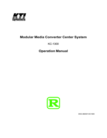 KTI Networks KC-1300L-1D, KC-1300L-1A, KC-1300-1D, KC-1300-1A Instruction manual KTI Networks KC-1300L-1D, KC-1300L-1A, KC-1300-1D, KC-1300-1A Instruction manual