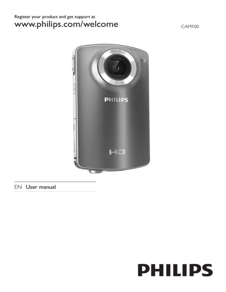 Philips CAM100PK/00, CAM100BU/00, CAM100GY, CAM100GY/00, CAM100BU User manual Philips CAM100PK/00, CAM100BU/00, CAM100GY, CAM100GY/00, CAM100BU User manual
