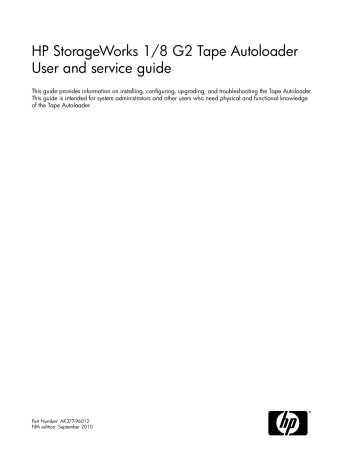 Hewlett Packard Enterprise StorageWorks 1/8 Ultrium 920 G2 Tape Autoloader Specification | Manualzz Hewlett Packard Enterprise StorageWorks 1/8 Ultrium 920 G2 Tape Autoloader Specification | Manualzz