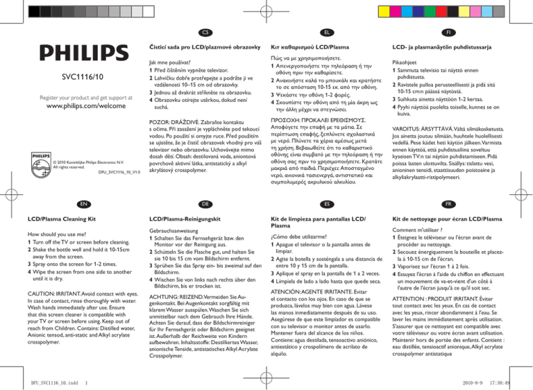 Philips SVC1116, SVC1116/10 Owner's manual Philips SVC1116, SVC1116/10 Owner's manual