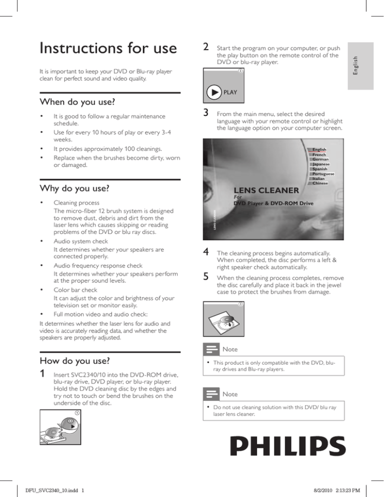 Philips SVC2340, SVC2340/10 Owner's manual Philips SVC2340, SVC2340/10 Owner's manual