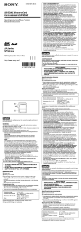 Sony SF-2N1 Operating instructions Sony SF-2N1 Operating instructions