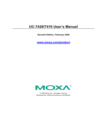 Moxa UC-7410 User's manual | Manualzz Moxa UC-7410 User's manual | Manualzz