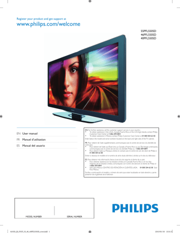 Philips 40PFL5505D User manual Philips 40PFL5505D User manual