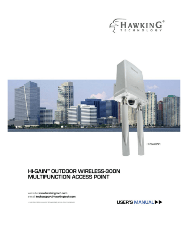 Hawking Technologies HOWABN1 Hi-Gain Outdoor Wireless-N Access Point Manual | Manualzz Hawking Technologies HOWABN1 Hi-Gain Outdoor Wireless-N Access Point Manual | Manualzz
