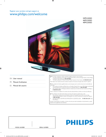 Philips 46PFL5505D/F7, 55PFL5505D, 40PFL5505D/F7, 46PFL5505D, 55PFL5505D/F7 User manual Philips 46PFL5505D/F7, 55PFL5505D, 40PFL5505D/F7, 46PFL5505D, 55PFL5505D/F7 User manual