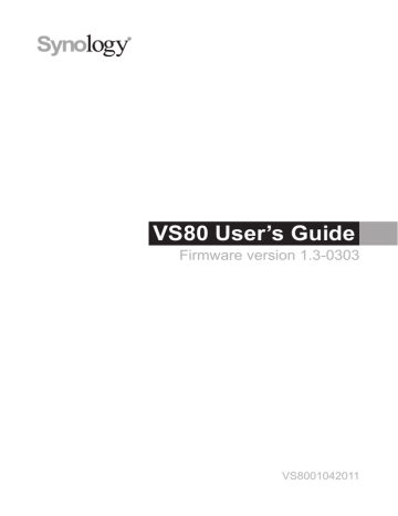 Synology VS80 digital video recorder User's Guide | Manualzz